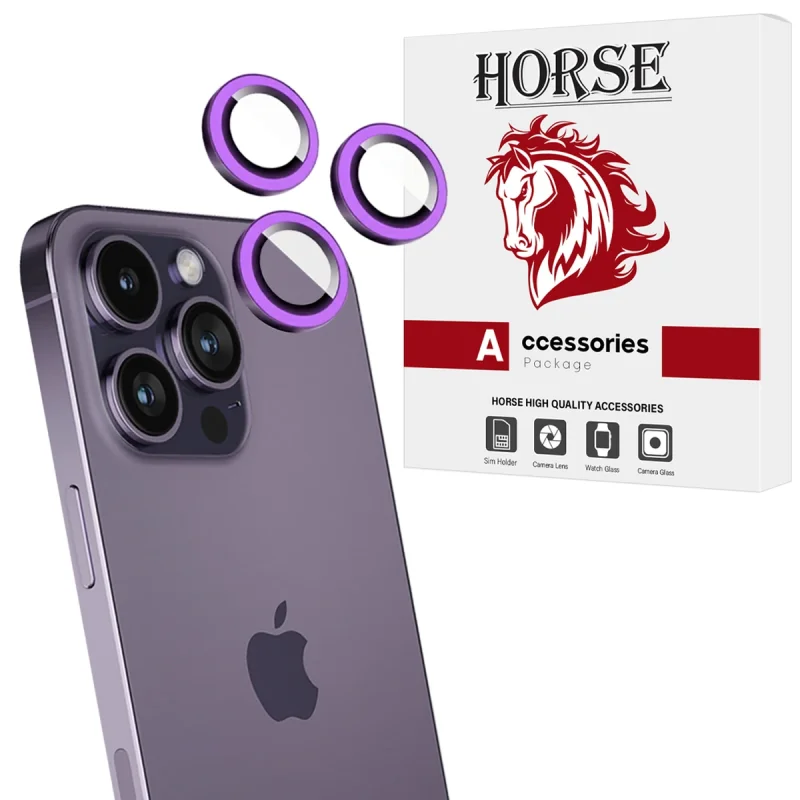 محافظ لنز دوربین شیشه‌ای هورس مدل SHLZH مناسب برای گوشی موبایل اپل iPhone 14 Pro Max