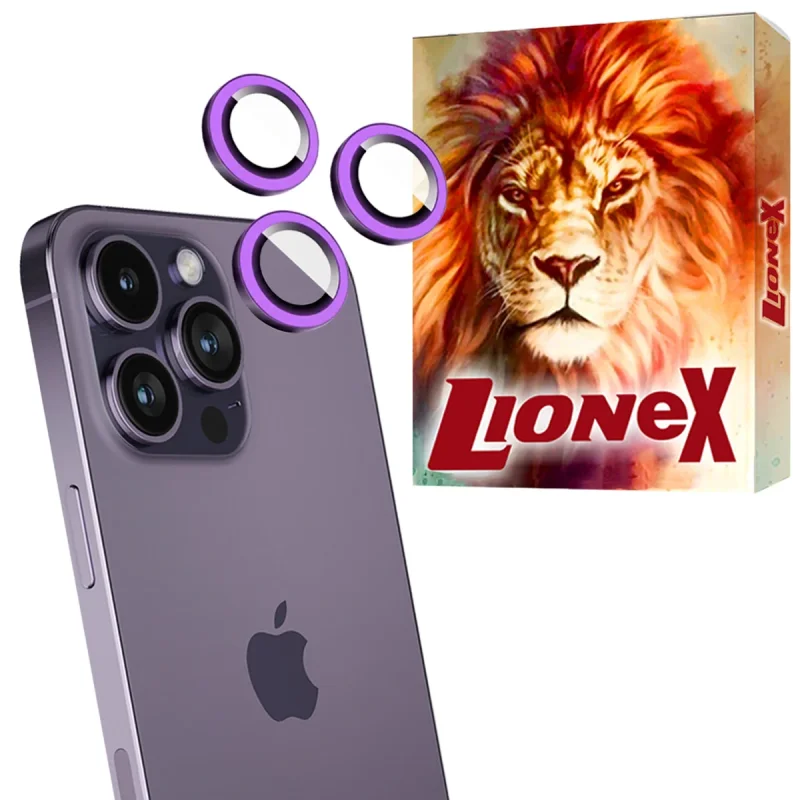 محافظ لنز دوربین شیشه‌ای لایونکس مدل SHLZL مناسب برای گوشی موبایل اپل iPhone 14 Pro Max