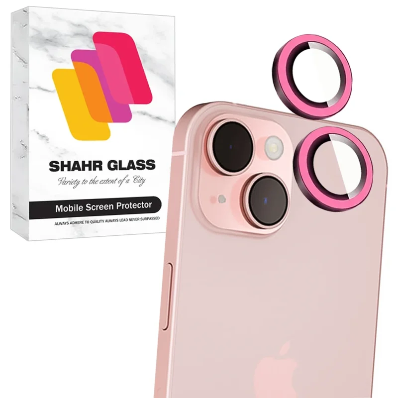 محافظ لنز دوربین شیشه‌ای شهر گلس مدل SHLZS مناسب برای گوشی موبایل اپل iPhone 15