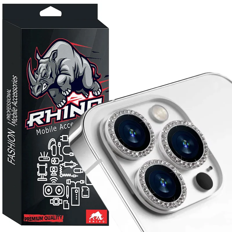 محافظ لنز دوربین راینو مدل Diamond Ring مناسب برای گوشی موبایل اپل IPhone 15 Pro / IPhone 15 Pro Max