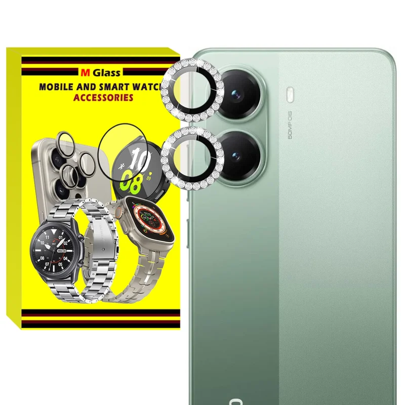 محافظ لنز دوربین فلزی ام‌گلس مدل RNG Diamond MG مناسب برای گوشی موبایل شیائومی Poco X7 Pro