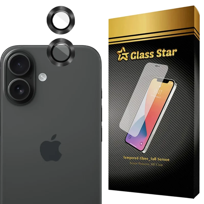 محافظ لنز دوربین فلزی گلس استار مدل GRIN مناسب برای گوشی موبایل اپل iPhone 16 / iPhone 16 Plus