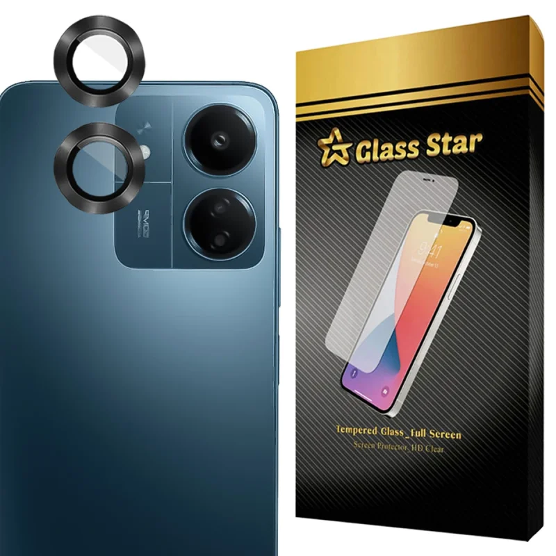 محافظ لنز دوربین فلزی گلس استار مدل GRIN مناسب برای گوشی موبایل شیائومی Redmi 13C 4G / Poco C65
