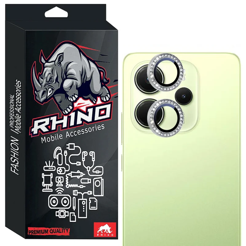 محافظ لنز دوربین شیشه ای راینو مدل Diamond Ring مناسب برای گوشی موبایل شیائومی Redmi Note 14 4G