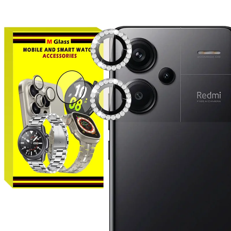 محافظ لنز دوربین فلزی ام‌گلس مدل RNG Diamond MG مناسب برای گوشی موبایل شیائومی Redmi Note 13 Pro Plus