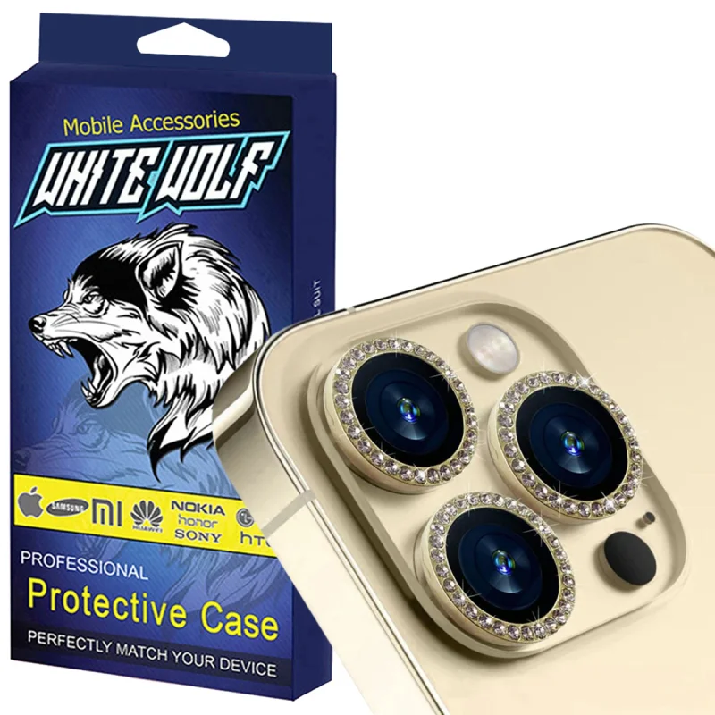 محافظ لنز دوربین شیشه ای وایت ولف مدل W-Shine Ring مناسب برای گوشی موبایل اپل IPhone 14 Pro / IPhone 14 Pro Max