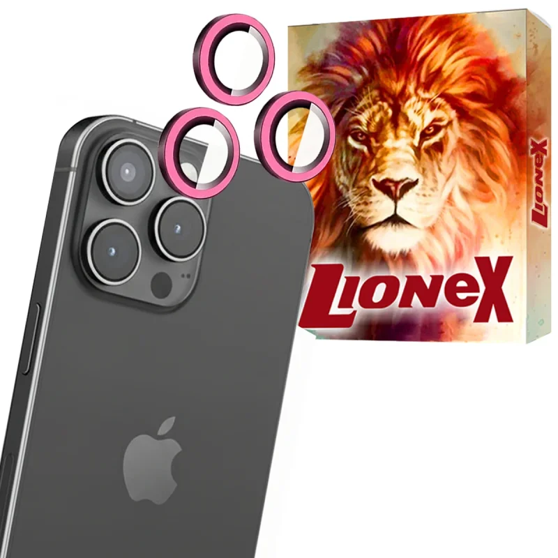 محافظ لنز دوربین شیشه‌ای لایونکس مدل SHLZL مناسب برای گوشی موبایل اپل iPhone 15 Pro Max