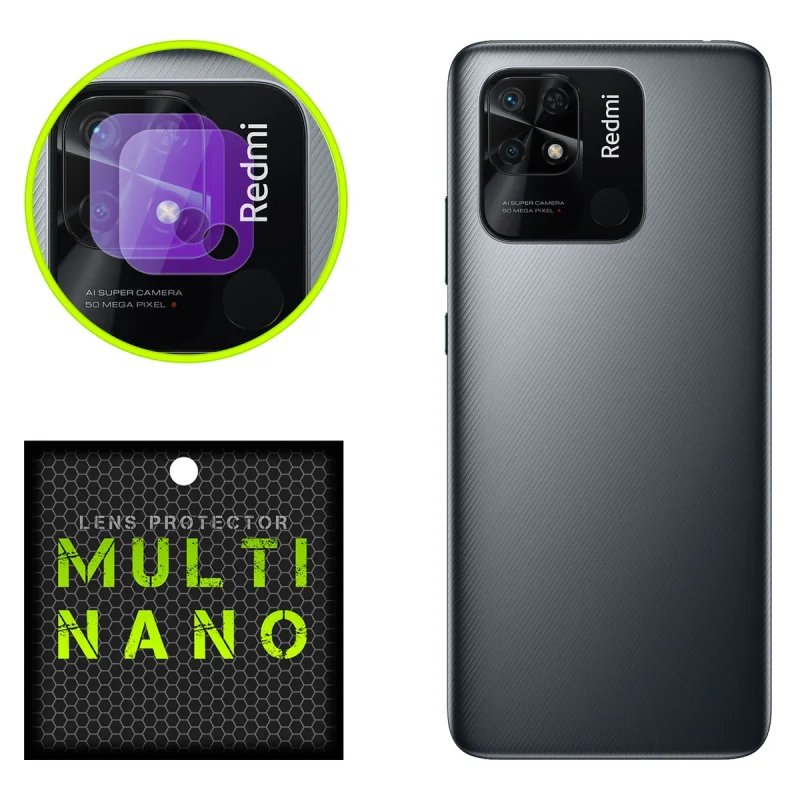 محافظ لنز دوربین بنفش مولتی نانو مدل X-L2P مناسب برای گوشی موبایل شیائومی Redmi 10 Power بسته دو عددی