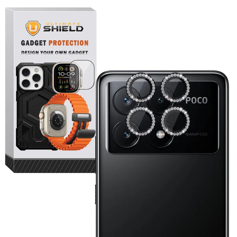 محافظ لنز دوربین رینگی آلتیمیت شیلد مدل Ring-Diamond-UL مناسب برای گوشی موبایل شیائومی Poco X6 Pro