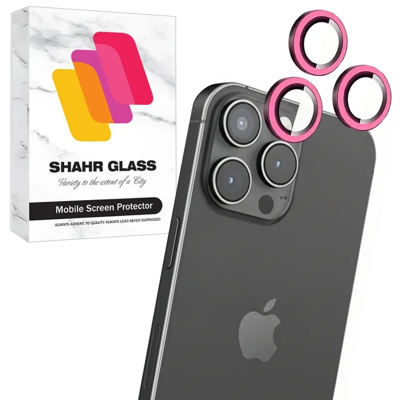 محافظ لنز دوربین شیشه‌ای شهر گلس مدل SHLZS مناسب برای گوشی موبایل اپل iPhone 15 Pro Max