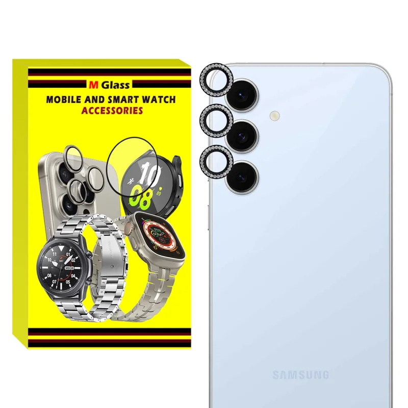 محافظ لنز دوربین ام‌گلس مدل Ring Diamond MG مناسب برای گوشی موبایل سامسونگ Galaxy S24 Fe