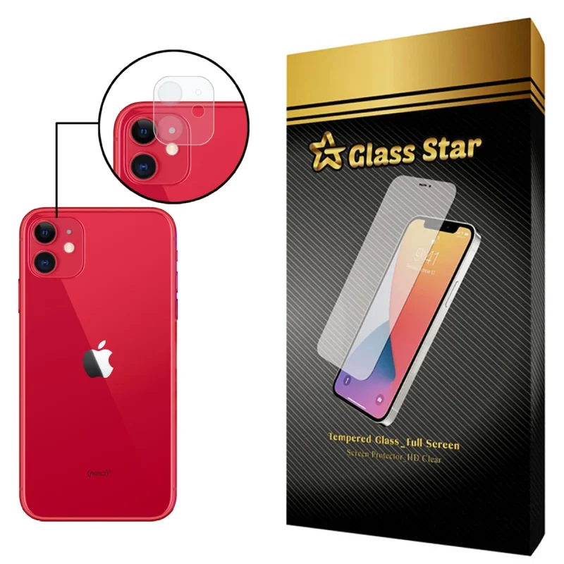 محافظ لنز دوربین گلس استار مدل L3D مناسب برای گوشی موبایل اپل iPhone 11