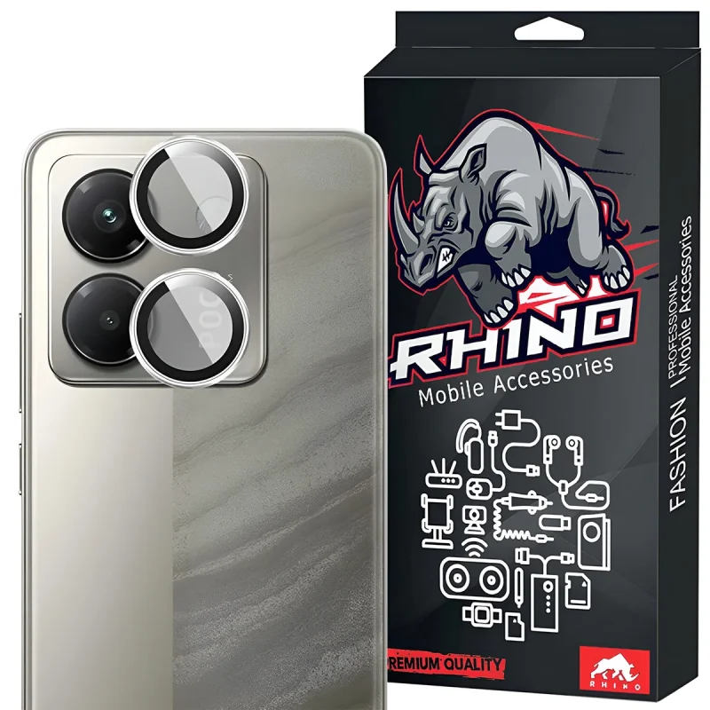 محافظ لنز دوربین شیشه‌ای راینو مدل R-Ring مناسب برای گوشی موبایل شیائومی Poco M7 Pro 5G