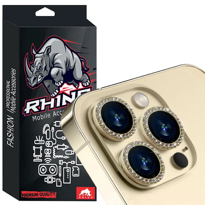 محافظ لنز دوربین شیشه ای راینو مدل Diamond Ring مناسب برای گوشی موبایل اپل IPhone 14 Pro / IPhone 14 Pro Max