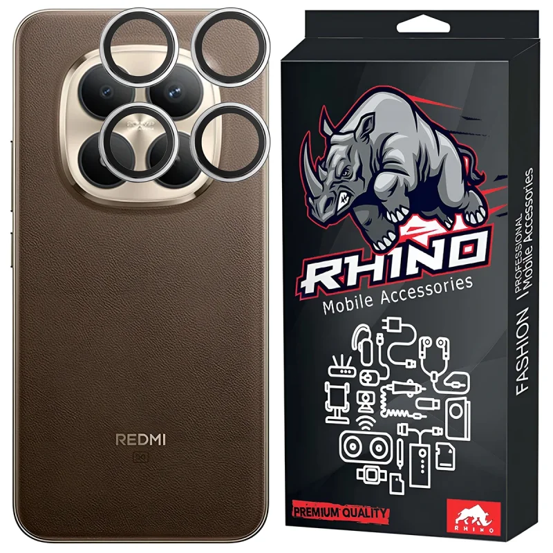 محافظ لنز دوربین شیشه‌ای راینو مدل R-Ring مناسب برای گوشی موبایل Redmi Note 15 Pro 5G / Redmi Note 15 Pro Plus