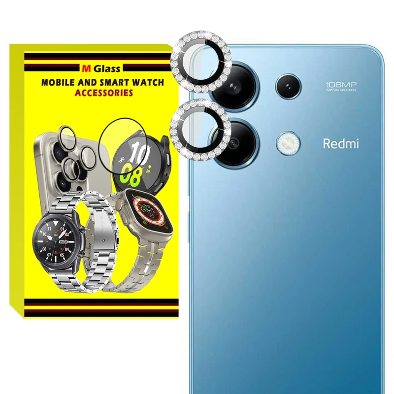 محافظ لنز دوربین فلزی ام‌گلس مدل RNG Diamond MG مناسب برای گوشی موبایل شیائومی Redmi Note 13 Pro 4G