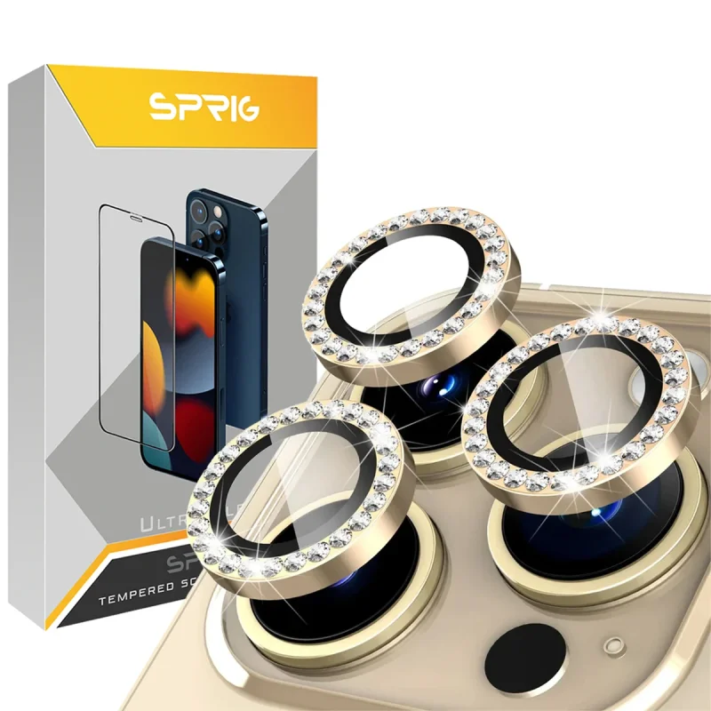 محافظ لنز دوربین اسپریگ مدل Ring metal Diamond مناسب برای گوشی موبایل اپل Iphone 11 Pro / 11 Pro Max
