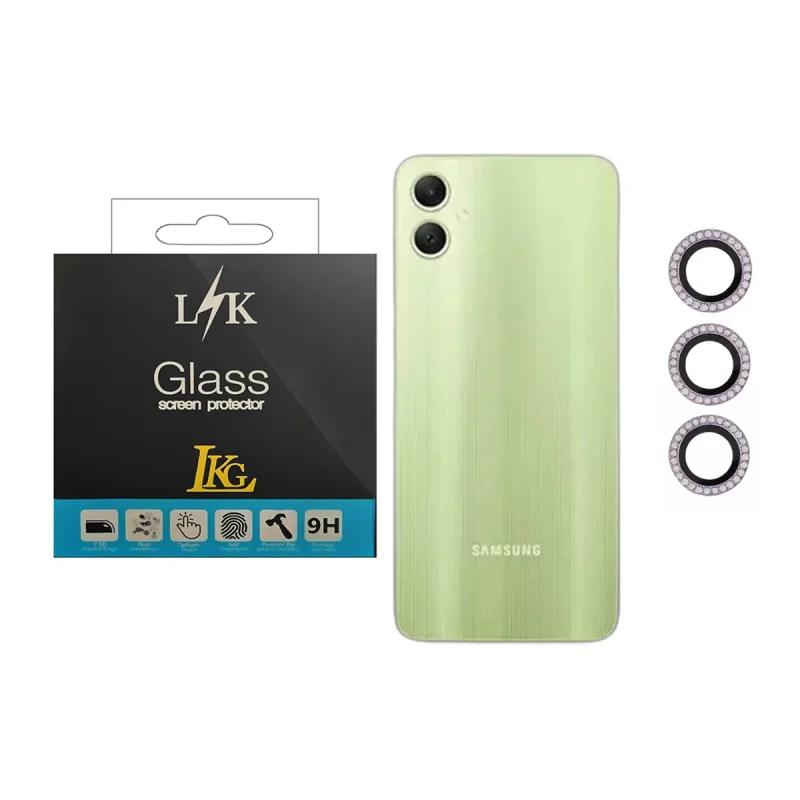 محافظ لنز دوربین ال کا جی مدل نگین دار مناسب برای گوشی موبایل سامسونگ Galaxy A05 4G