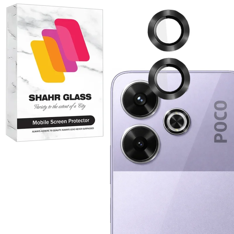 محافظ لنز دوربین شیشه‌ای شهر گلس مدل RINS20 مناسب برای گوشی موبایل شیائومی Poco M6 4G