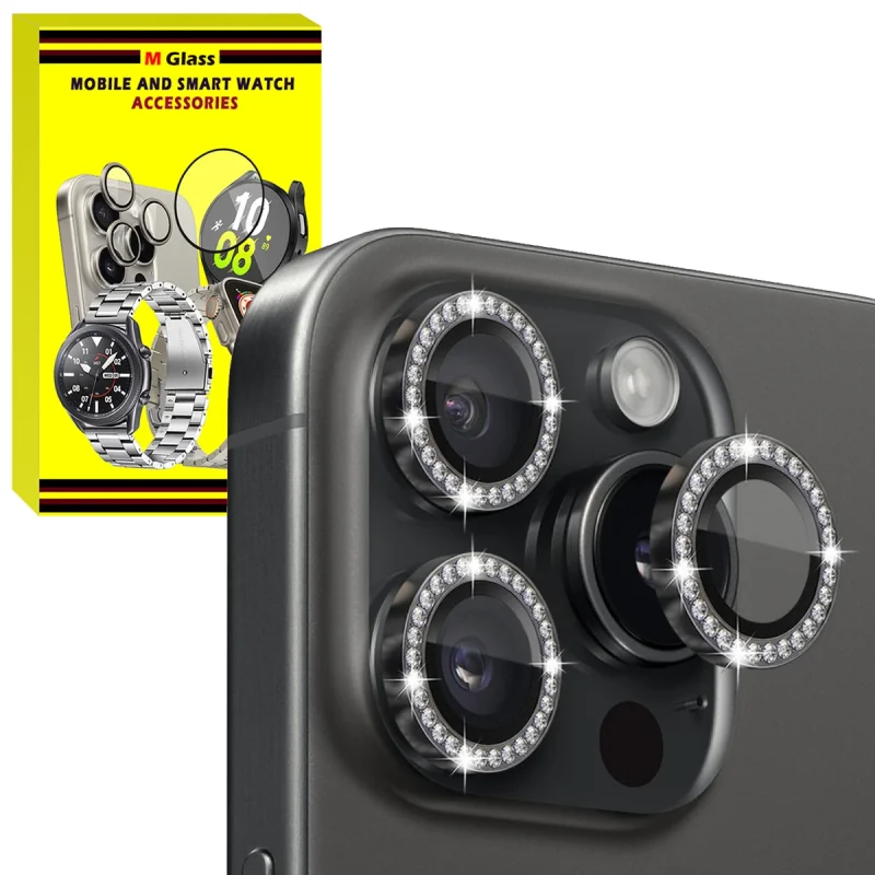 محافظ لنز دوربین فلزی ام‌گلس مدل RNG Diamond MG مناسب برای گوشی موبایل اپل iPhone 14 Pro Max