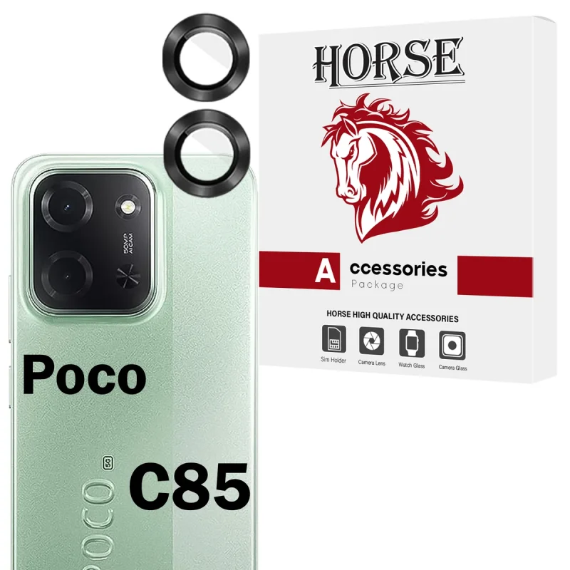 محافظ لنز دوربین شیشه‌ای هورس مدل RINH20 مناسب برای گوشی موبایل شیائومی Poco C85 4G