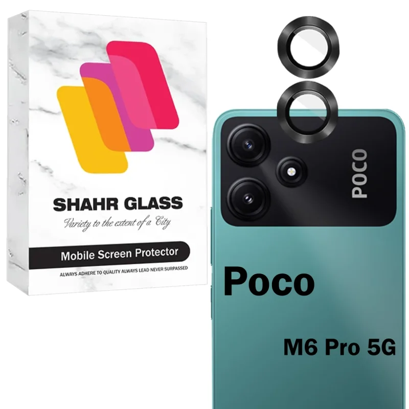 محافظ لنز دوربین شیشه‌ای شهر گلس مدل RINS20 مناسب برای گوشی موبایل شیائومی Poco M6 Pro 4G