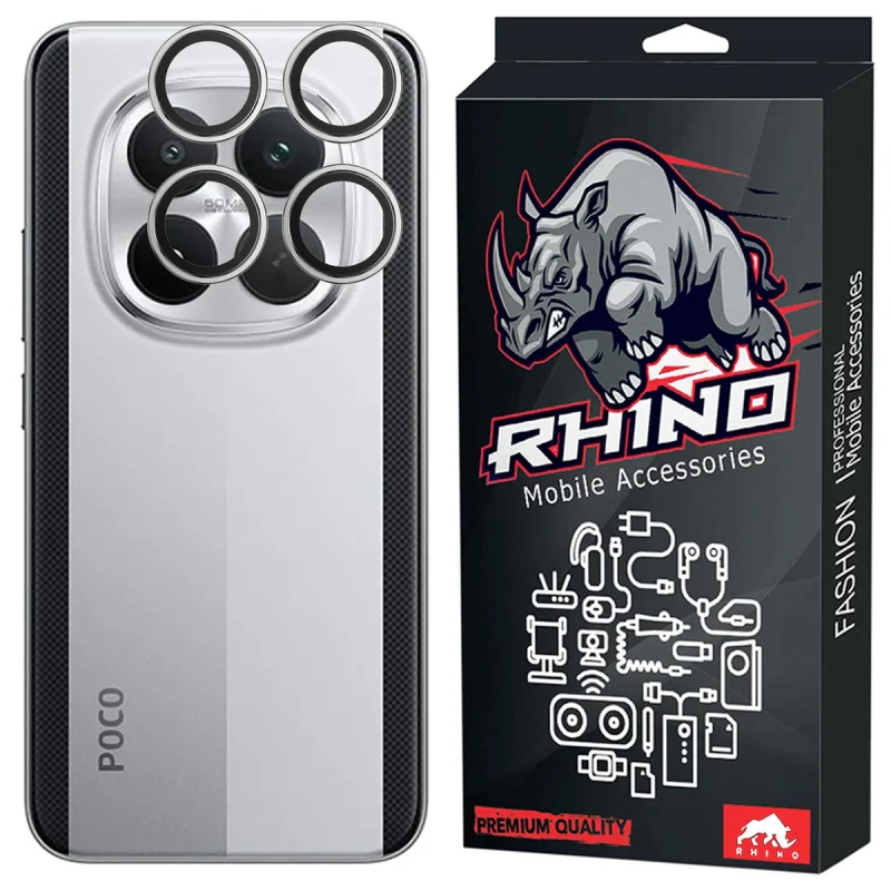 محافظ لنز دوربین شیشه‌ای راینو مدل R-Ringi مناسب برای گوشی موبایل شیائومی Poco M8 Pro