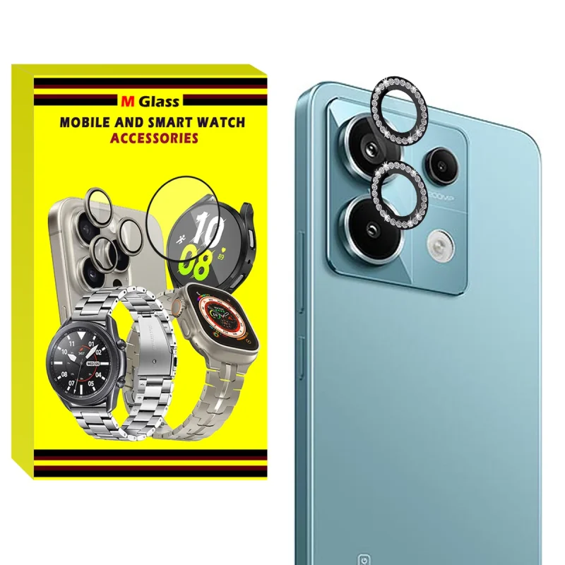 محافظ لنز دوربین رینگی ام‌گلس مدل Ring-Diamond-MG مناسب برای گوشی موبایل شیائومی Redmi Note 13 Pro 5G