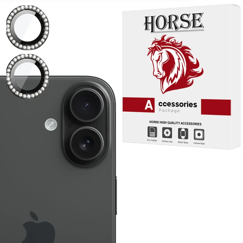 محافظ لنز دوربین شیشه‌ای هورس مدل NRIH20 مناسب برای گوشی موبایل اپل iPhone 16