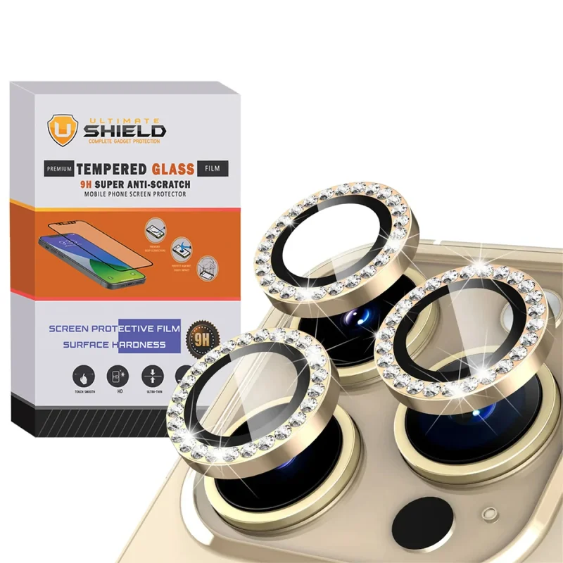 محافظ لنز دوربین آلتیمیت شیلد مدل Ring Metal Diamond مناسب برای گوشی موبایل اپل Iphone 14 Pro / 14 Pro max