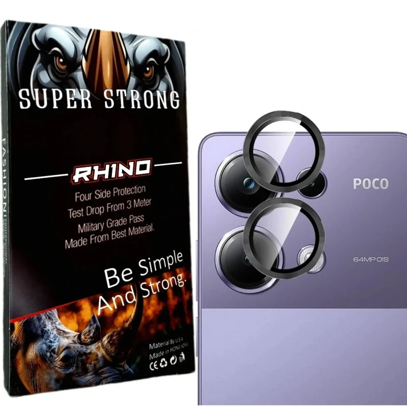 محافظ لنز دوربین راینو مدل رینگ پلاس مناسب برای گوشی موبایل شیائومی POCO M6 Pro 4G
