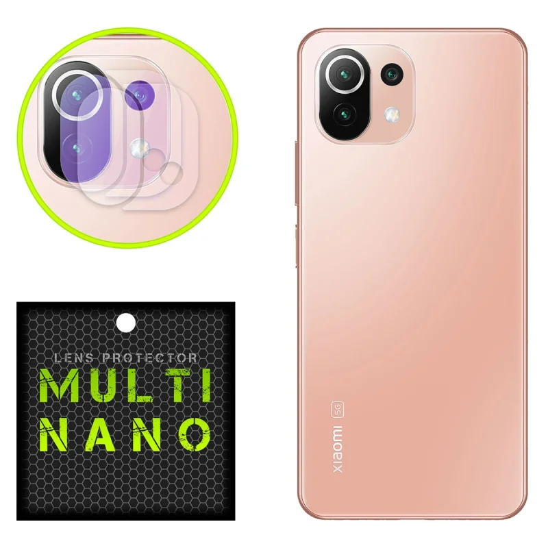 محافظ لنز دوربین بنفش مولتی نانو مدل X-L2P مناسب برای گوشی موبایل شیائومی 11 Lite 5G NE بسته دو عددی