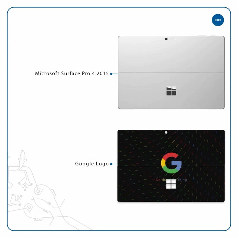 برچسب پوششی ماهوت مدل Google-Logo مناسب برای تبلت مایکروسافت Surface Pro 4 2015