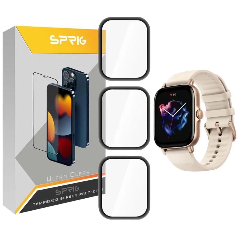 محافظ صفحه نمایش نانو اسپریگ مدل SPG مناسب برای ساعت هوشمند امیزفیت GTS 3 بسته سه عددی