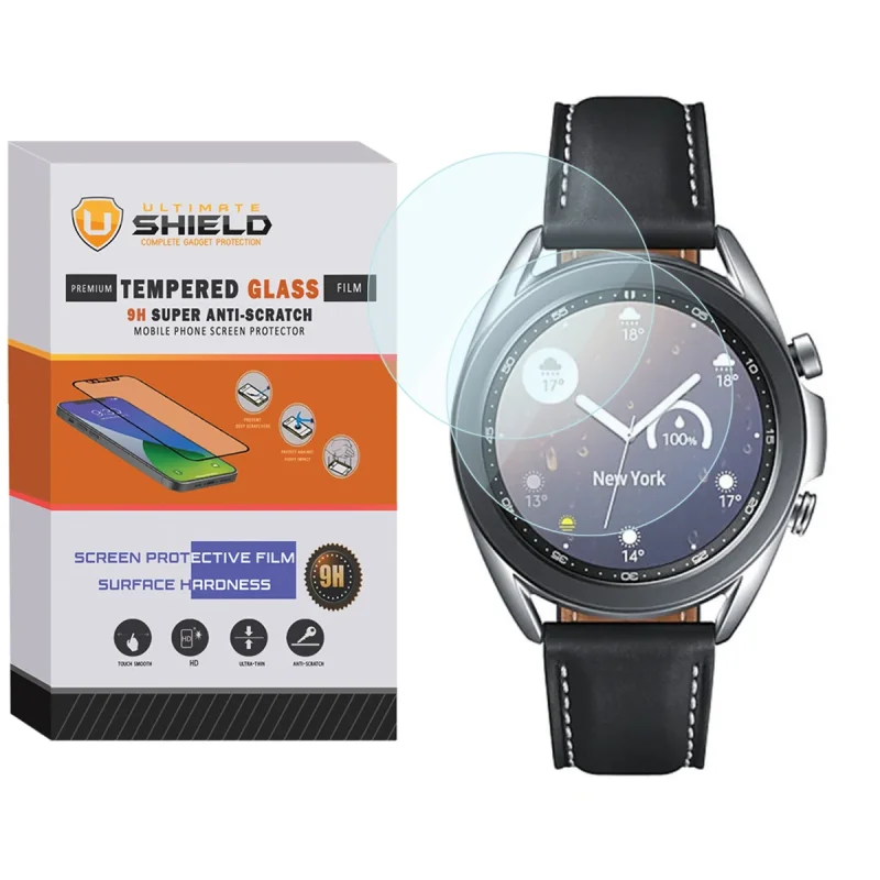 محافظ صفحه نمایش شیشه ای آلتیمیت شیلد مدل SH-UL مناسب برای ساعت هوشمند سامسونگ Galaxy Watch 3 41mm بسته دو عددی
