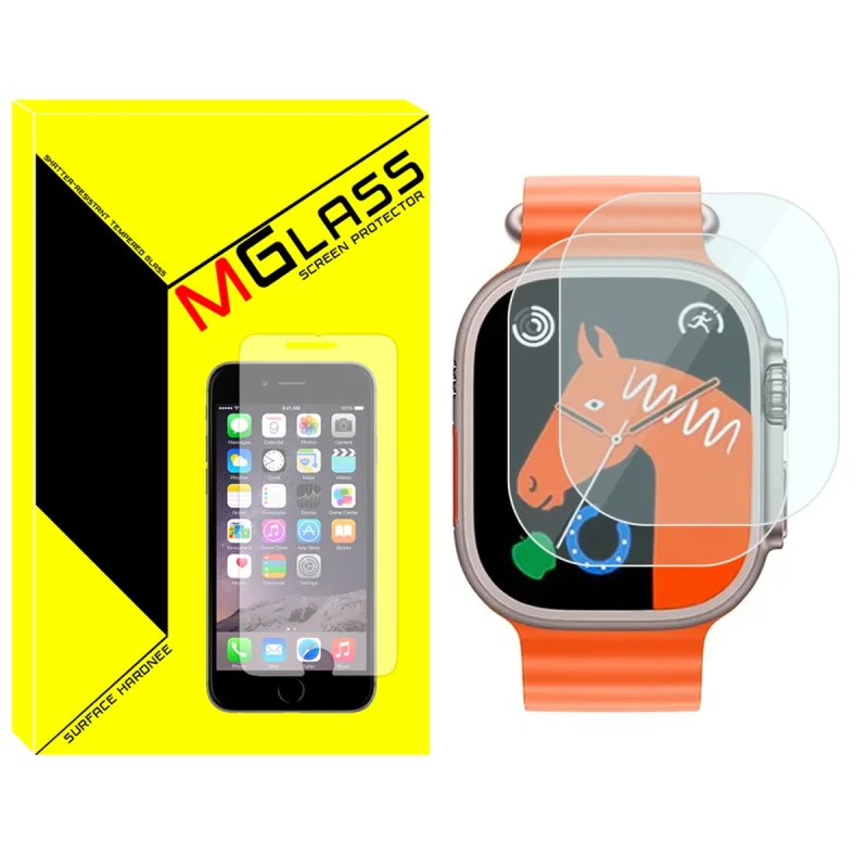 محافظ صفحه نمایش شیشه‌ای ام‌گلس مدل SH-MG مناسب برای ساعت هوشمند الترا BML Ultra Max بسته دو عددی