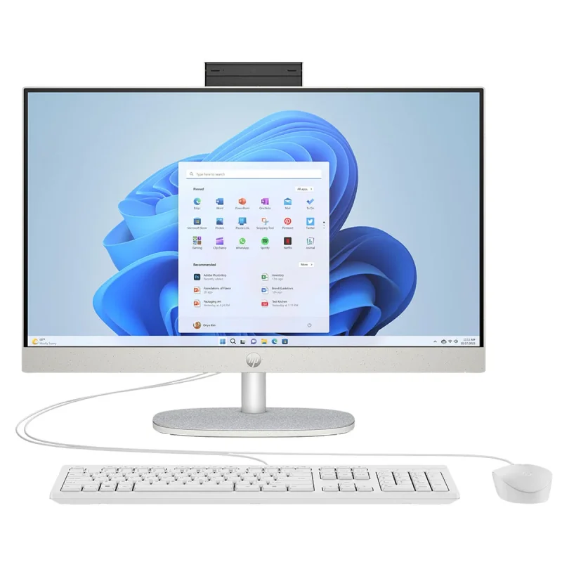 کامپیوتر همه کاره 23.8 اینچ اچ پی مدل HP AIO 24 CR1072nh با پردازنده Core Ultra 7-155U، رم 16 گیگابایت از نوع DDR5 و حافظه داخلی 512 گیگابایت SSD، گرافیک Intel Graphics (integrated)، نمایشگر از نوع IPS