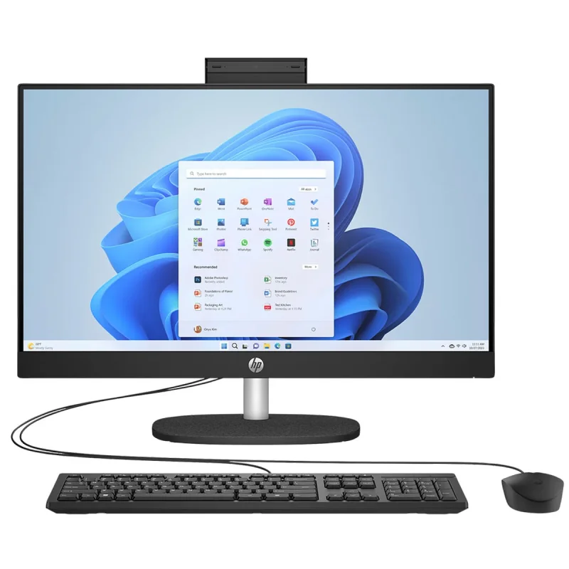 کامپیوتر همه کاره 23.8 اینچ اچ پی مدل HP AIO 24 CR1073nh با پردازنده Core Ultra 7-155U، رم 16 گیگابایت از نوع DDR5 و حافظه داخلی 512 گیگابایت SSD، گرافیک Intel Graphics (integrated)، نمایشگر از نوع IPS