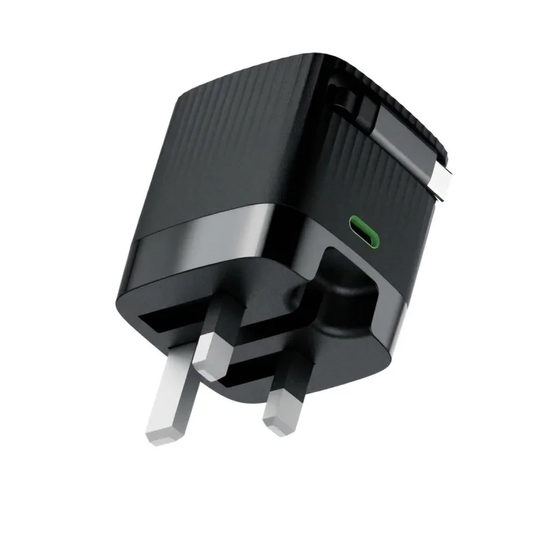 شارژر دیواری 65 وات باخروجی 45 وات +20 وات دارای 2 پورت برند گرین لاین مدل GL-GAN2  به همراه کابل USB-C به طول 0.7 متر