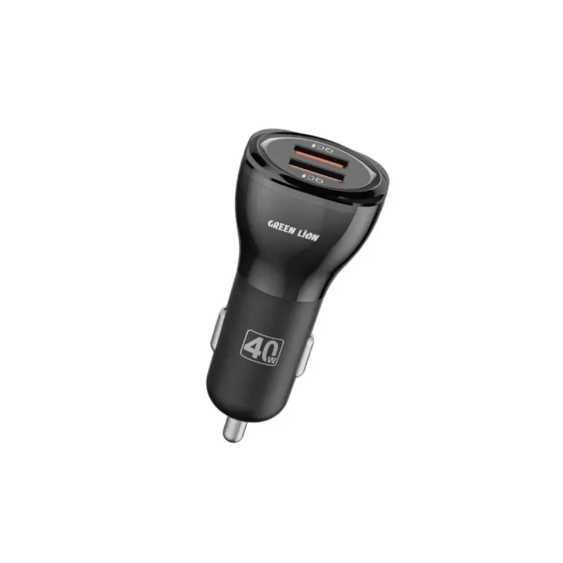 شارژر فندکی 40 وات دو پورت گرین لاین مدل Dual QC3.0