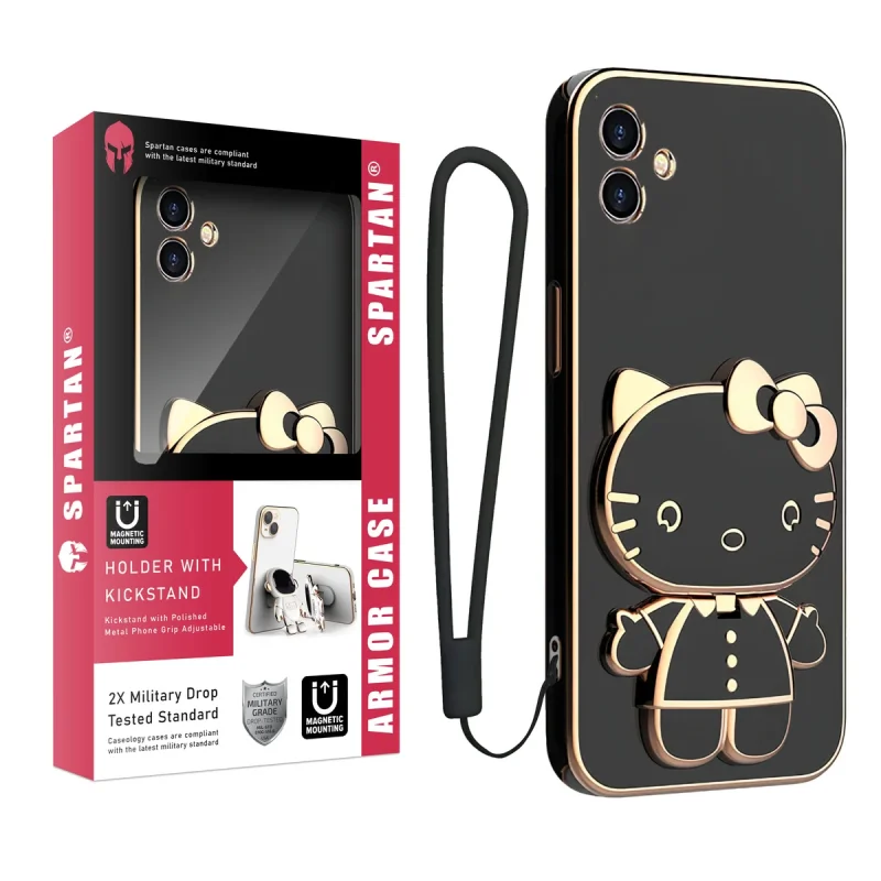 کاور اسپارتان مدل Kitty Strap مناسب برای گوشی موبایل سامسونگ Galaxy A06 به همراه بندآویز