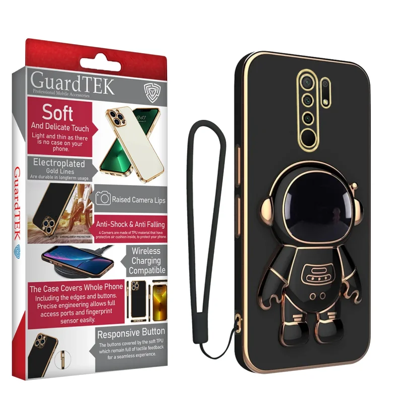 کاور گاردتک اساک مدل Astronaut Strap مناسب برای گوشی موبایل شیائومی Redmi 9 / Redmi 9 Prime به همراه بندآویز