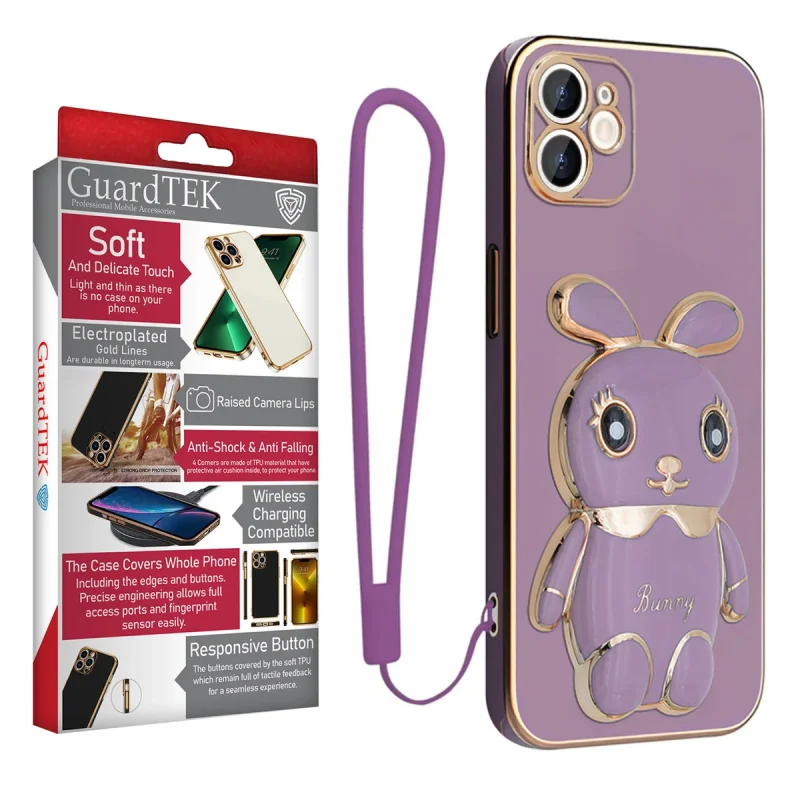کاور گاردتک اساک مدل Bunny Strap مناسب برای گوشی موبایل اپل iPhone 12 به همراه بند