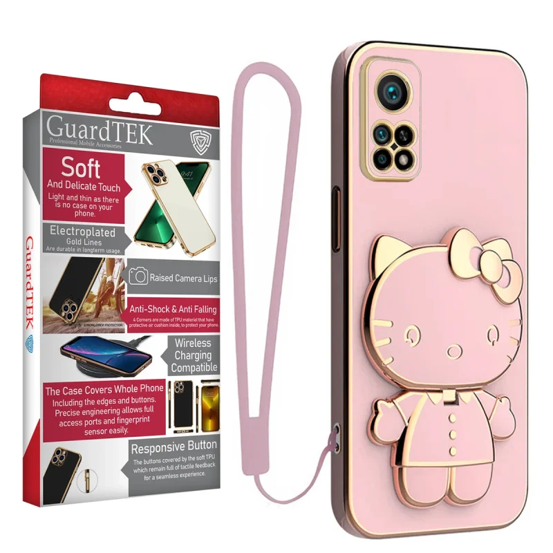 کاور گاردتک اساک مدل Kitty Strap مناسب برای گوشی موبایل شیائومی Mi 10T/ Mi 10T Pro به همراه بند