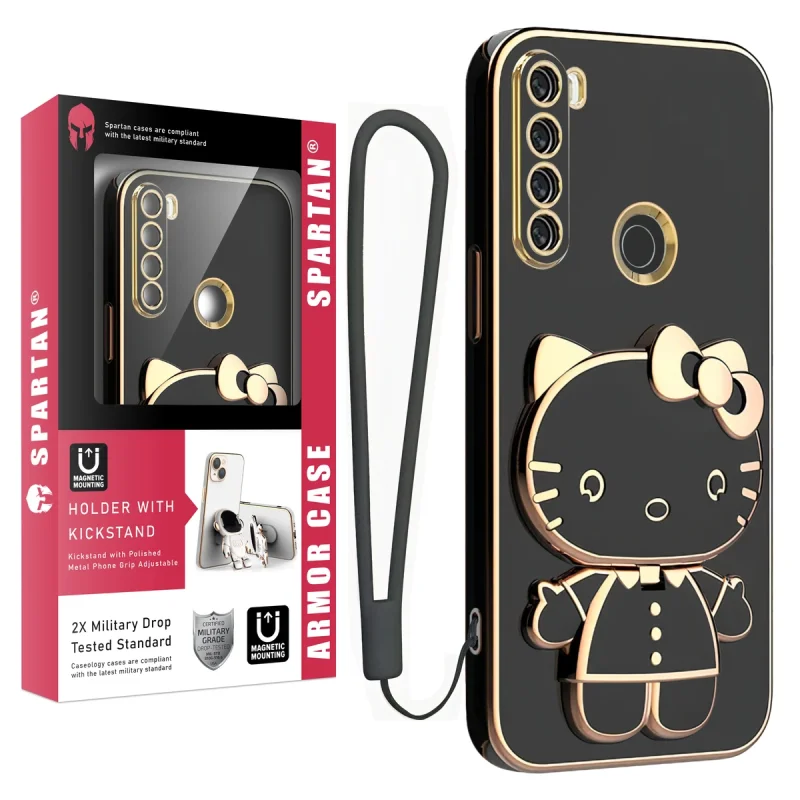 کاور اسپارتان مدل Kitty مناسب برای گوشی موبایل شیائومی Redmi Note 8 به همراه بند نگهدارنده