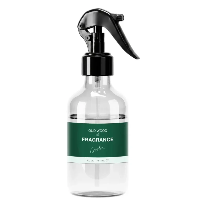 اسپری خوشبوکننده خودرو گرین لاین مدل GNFROUDW300ML با رایحه عود، ظرفیت 300 میلی‌لیتر، 1600 اسپری در هر بطری، رفع سریع بو، پوشش گسترده و طراحی قابل شارژ مجدد