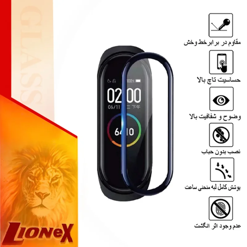 محافظ صفحه نمایش نانو لایونکس مدل  PMLI مناسب برای مچ بند هوشمند شیائومی Mi Band 4