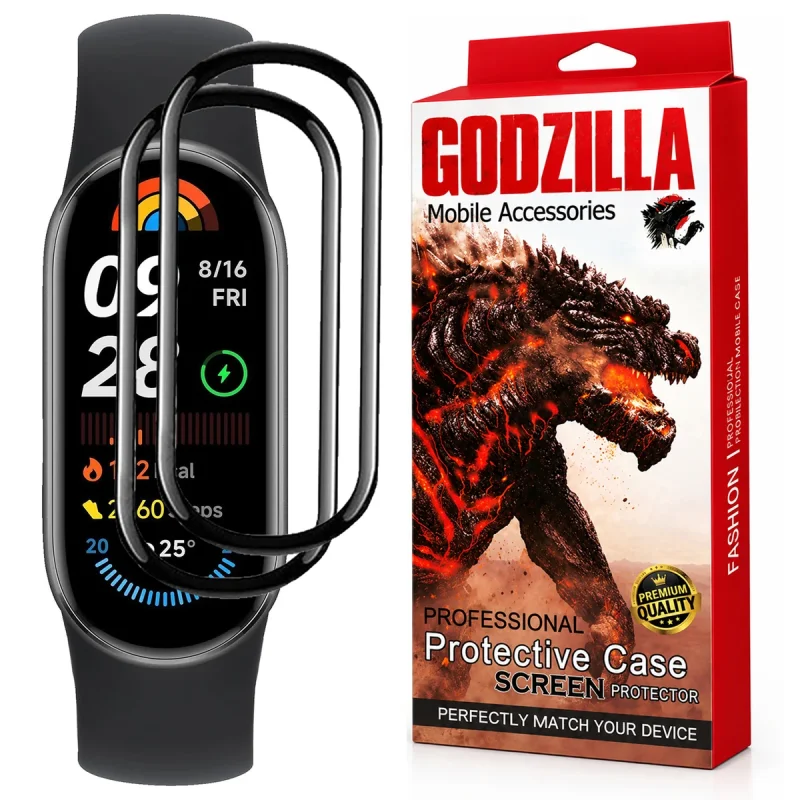 محافظ صفحه نمایش گودزیلا مدل G-PMMA مناسب برای مچ بند هوشمند شیائومی Mi Band 9 / 8/ 7 بسته 2 عددی