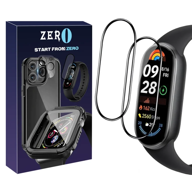 محافظ صفحه نمایش نانو زیرو مدل Pmma-ZR مناسب برای ساعت هوشمند شیائومی Mi band 9 بسته دو عددی