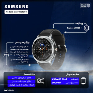 ساعت هوشمند 46 میلی‌متری سامسونگ مدل Galaxy Watch 8 Classic با بند چرمی